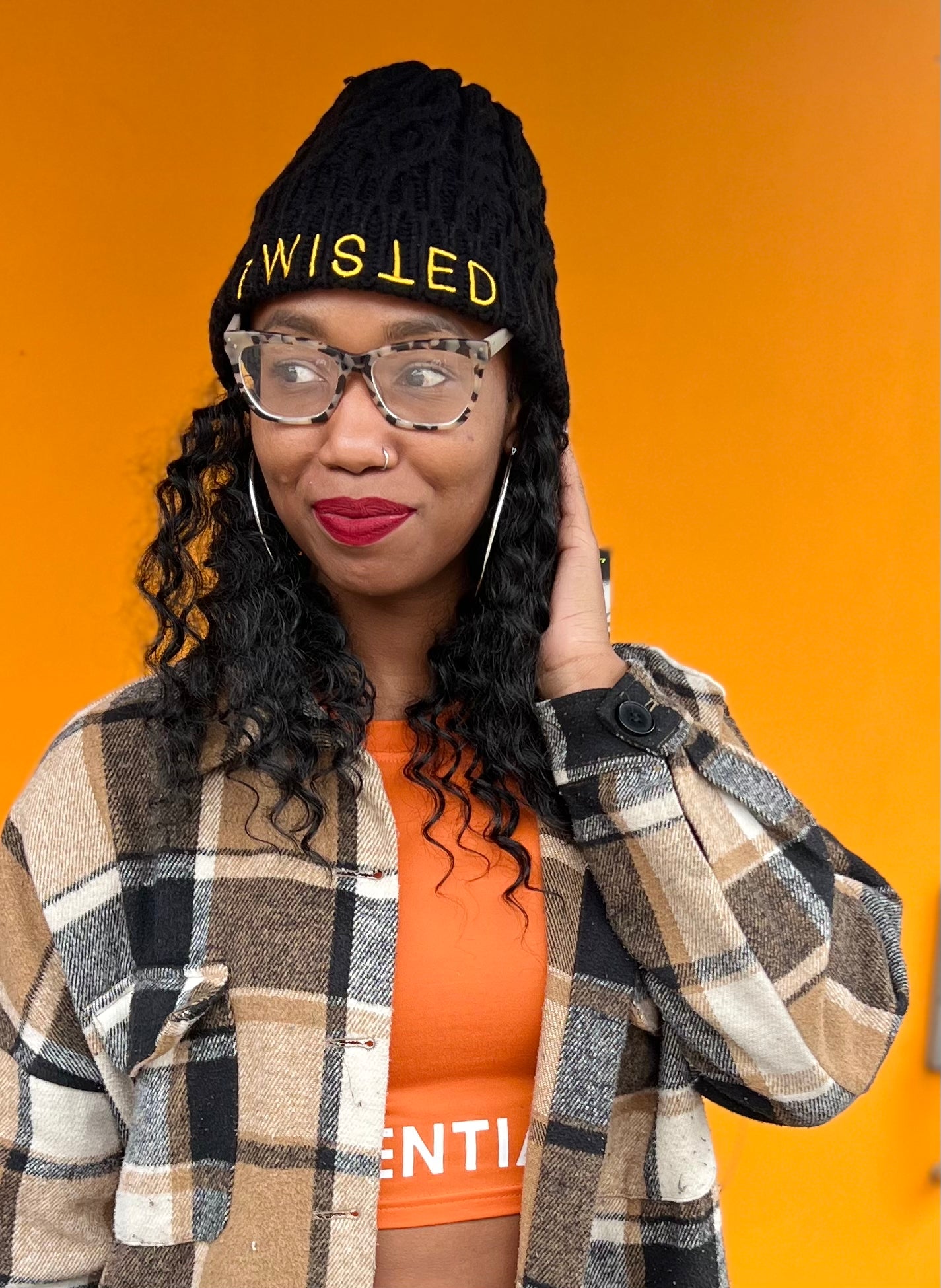 Twisted Satin-Lined Beanie