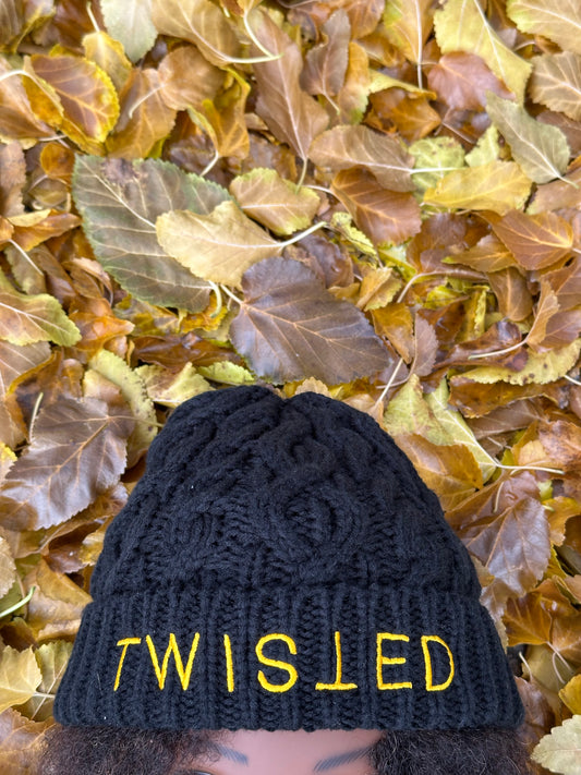 Twisted Satin-Lined Beanie