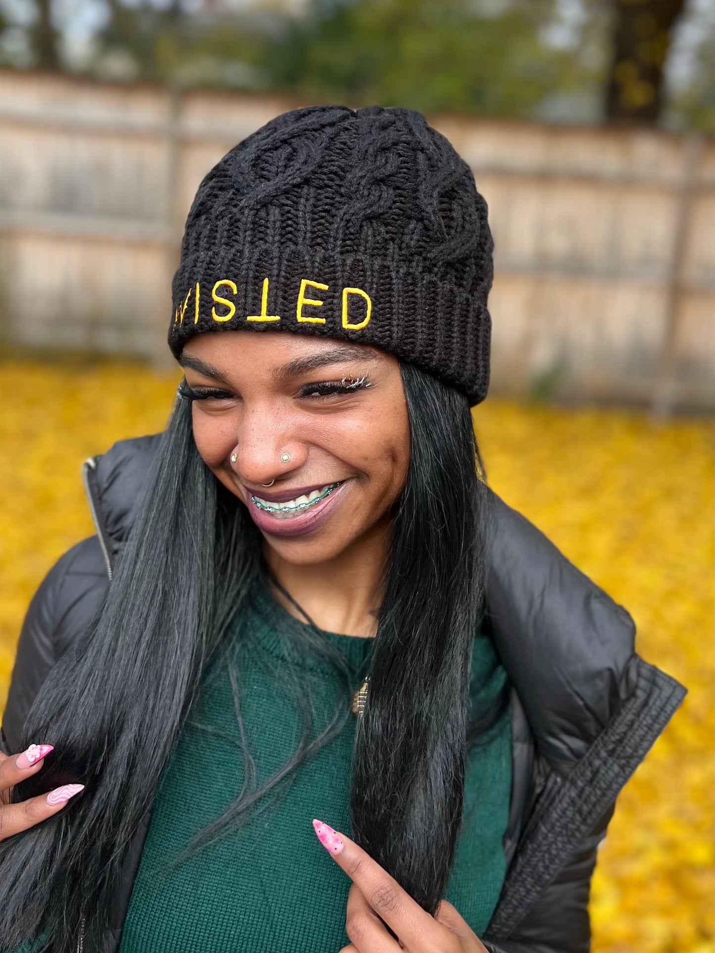 Twisted Satin-Lined Beanie