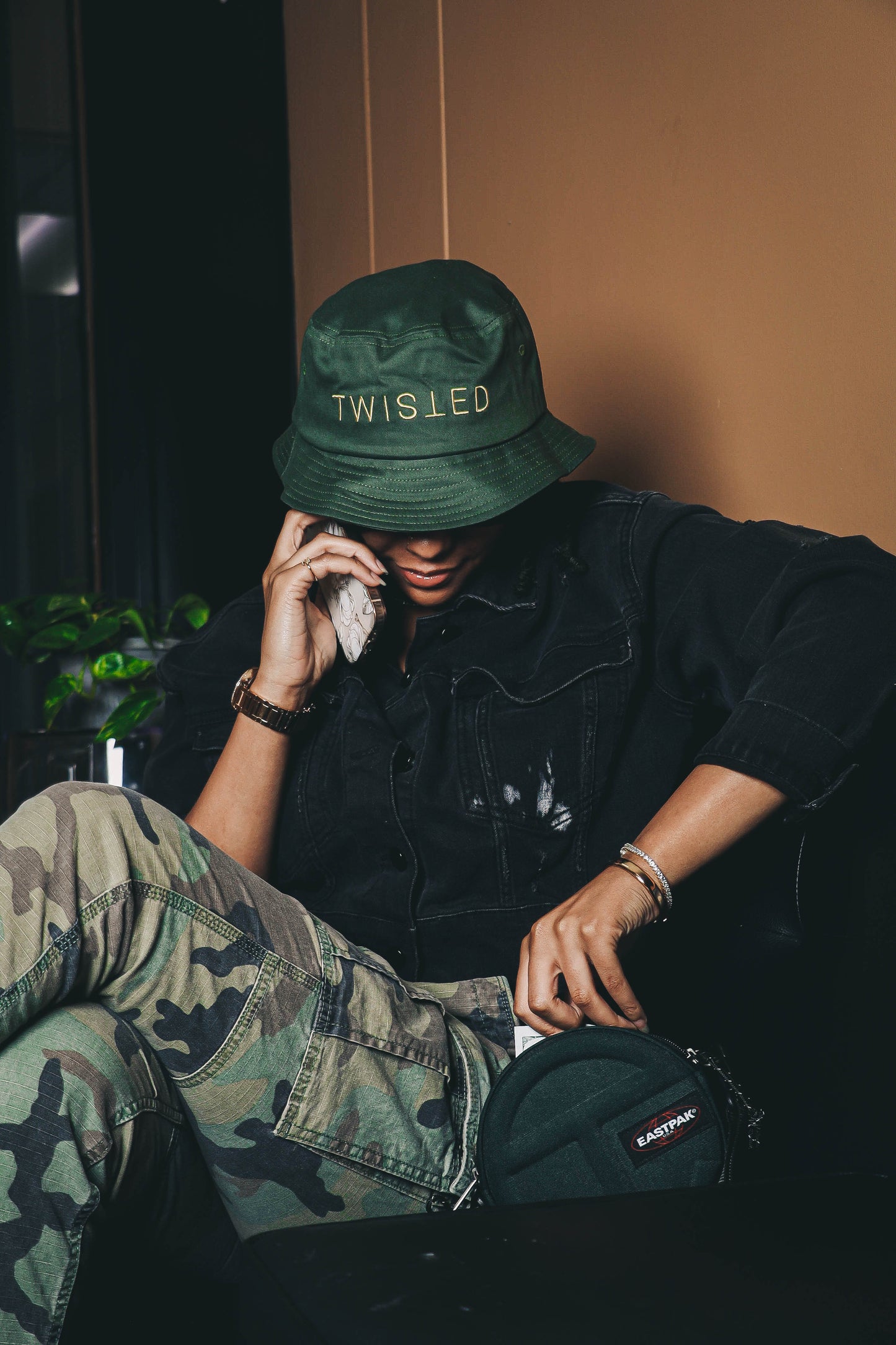 "TWISTED" Satin-Lined Bucket Hat